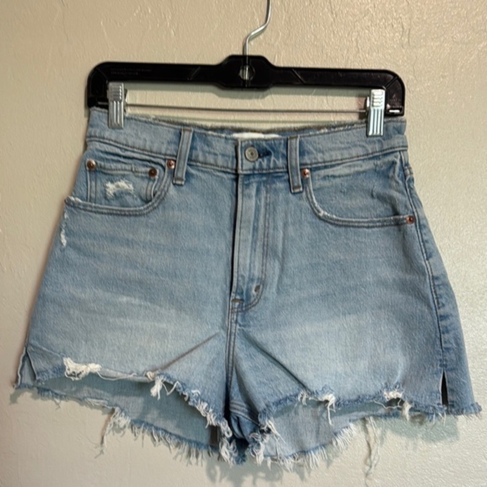 Abercrombie & Fitch Blue Jean Shorts Distressed Frayed Hem